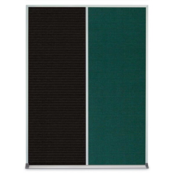 United Visual Products Single Door Radius Corkboard, 36"X36", S UV8002-SATIN-DBURGU - main